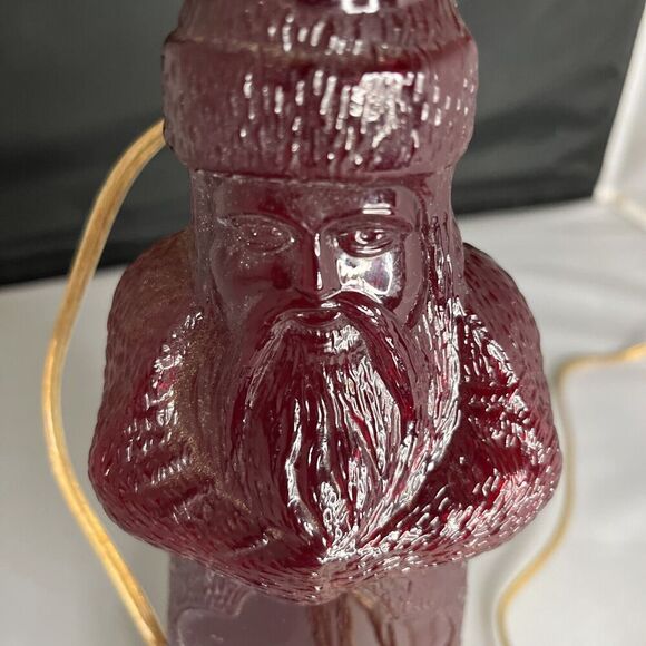 M G Husted Belsnickle Ruby Red Santa Claus Bottle Lamp Very Rare Works! - Picture 8 of 10